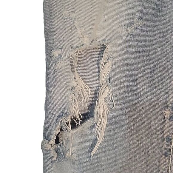 AGOLDE Vintage-Look‎ High-Waist pinch waist Distressed Straight-Leg Denim Jeans - Picture 6 of 13